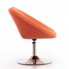 Manhattan Comfort Perch Orange and Polished Chrome Wool Blend Adjustable Chair Side