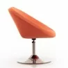 Manhattan Comfort Perch Orange and Polished Chrome Wool Blend Adjustable Chair Side - Manhattan Comfort Perch Orange and Polished Chrome Wool Blend Adjustable Chair Side