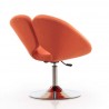 Manhattan Comfort Perch Orange and Polished Chrome Wool Blend Adjustable Chair Back