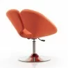 Manhattan Comfort Perch Orange and Polished Chrome Wool Blend Adjustable Chair Back - Manhattan Comfort Perch Orange and Polished Chrome Wool Blend Adjustable Chair Back