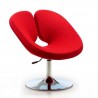 Manhattan Comfort Perch Red and Polished Chrome Wool Blend Adjustable Chair