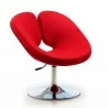 Manhattan Comfort Perch Red and Polished Chrome Wool Blend Adjustable Chair - Manhattan Comfort Perch Red and Polished Chrome Wool Blend Adjustable Chair