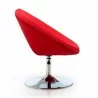 Manhattan Comfort Perch Red and Polished Chrome Wool Blend Adjustable Chair Side - Manhattan Comfort Perch Red and Polished Chrome Wool Blend Adjustable Chair Side