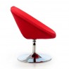 Manhattan Comfort Perch Red and Polished Chrome Wool Blend Adjustable Chair Side