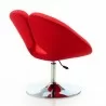 Manhattan Comfort Perch Red and Polished Chrome Wool Blend Adjustable Chair Back - Manhattan Comfort Perch Red and Polished Chrome Wool Blend Adjustable Chair Back