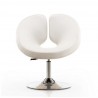 Manhattan Comfort Perch White and Polished Chrome Faux Leather Adjustable Chair Front