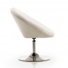 Manhattan Comfort Perch White and Polished Chrome Faux Leather Adjustable Chair Side