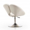 Manhattan Comfort Perch White and Polished Chrome Faux Leather Adjustable Chair Back