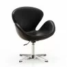 Manhattan Comfort Raspberry Black and Polished Chrome Faux Leather Adjustable Swivel Chair - Manhattan Comfort Raspberry Black and Polished Chrome Faux Leather Adjustable Swivel Chair