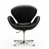 Manhattan Comfort Raspberry Black and Polished Chrome Faux Leather Adjustable Swivel Chair Front - Manhattan Comfort Raspberry Black and Polished Chrome Faux Leather Adjustable Swivel Chair Front