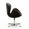 Manhattan Comfort Raspberry Black and Polished Chrome Faux Leather Adjustable Swivel Chair Side - Manhattan Comfort Raspberry Black and Polished Chrome Faux Leather Adjustable Swivel Chair Side