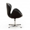 Manhattan Comfort Raspberry Black and Polished Chrome Faux Leather Adjustable Swivel Chair Side