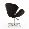 Manhattan Comfort Raspberry Black and Polished Chrome Faux Leather Adjustable Swivel Chair Back