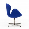 Manhattan Comfort Raspberry Blue and Polished Chrome Wool Blend Adjustable Swivel Chair Side