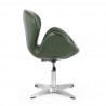 Manhattan Comfort Raspberry Forest Green and Polished Chrome Faux Leather Adjustable Swivel Chair Side