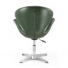 Manhattan Comfort Raspberry Forest Green and Polished Chrome Faux Leather Adjustable Swivel Chair Back
