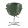 Manhattan Comfort Raspberry Forest Green and Polished Chrome Faux Leather Adjustable Swivel Chair Back - Manhattan Comfort Raspberry Forest Green and Polished Chrome Faux Leather Adjustable Swivel Chair Back