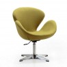 Manhattan Comfort Raspberry Green and Polished Chrome Wool Blend Adjustable Swivel Chair 