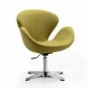 Manhattan Comfort Raspberry Green and Polished Chrome Wool Blend Adjustable Swivel Chair  - Manhattan Comfort Raspberry Green and Polished Chrome Wool Blend Adjustable Swivel Chair 