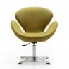 Manhattan Comfort Raspberry Green and Polished Chrome Wool Blend Adjustable Swivel Chair Front