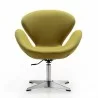 Manhattan Comfort Raspberry Green and Polished Chrome Wool Blend Adjustable Swivel Chair Front - Manhattan Comfort Raspberry Green and Polished Chrome Wool Blend Adjustable Swivel Chair Front