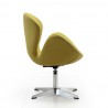 Manhattan Comfort Raspberry Green and Polished Chrome Wool Blend Adjustable Swivel Chair Side