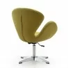 Manhattan Comfort Raspberry Green and Polished Chrome Wool Blend Adjustable Swivel Chair Back - Manhattan Comfort Raspberry Green and Polished Chrome Wool Blend Adjustable Swivel Chair Back