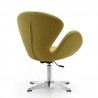 Manhattan Comfort Raspberry Green and Polished Chrome Wool Blend Adjustable Swivel Chair Back