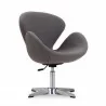 Manhattan Comfort Raspberry Grey and Polished Chrome Wool Blend Adjustable Swivel Chair - Manhattan Comfort Raspberry Grey and Polished Chrome Wool Blend Adjustable Swivel Chair
