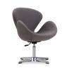 Manhattan Comfort Raspberry Grey and Polished Chrome Wool Blend Adjustable Swivel Chair