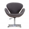 Manhattan Comfort Raspberry Grey and Polished Chrome Wool Blend Adjustable Swivel Chair Front