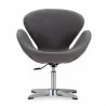 Manhattan Comfort Raspberry Grey and Polished Chrome Wool Blend Adjustable Swivel Chair Front - Manhattan Comfort Raspberry Grey and Polished Chrome Wool Blend Adjustable Swivel Chair Front