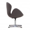 Manhattan Comfort Raspberry Grey and Polished Chrome Wool Blend Adjustable Swivel Chair Side
