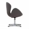 Manhattan Comfort Raspberry Grey and Polished Chrome Wool Blend Adjustable Swivel Chair Side - Manhattan Comfort Raspberry Grey and Polished Chrome Wool Blend Adjustable Swivel Chair Side