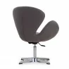 Manhattan Comfort Raspberry Grey and Polished Chrome Wool Blend Adjustable Swivel Chair Back - Manhattan Comfort Raspberry Grey and Polished Chrome Wool Blend Adjustable Swivel Chair Back