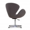 Manhattan Comfort Raspberry Grey and Polished Chrome Wool Blend Adjustable Swivel Chair Back