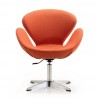 Manhattan Comfort Raspberry Orange and Polished Chrome Wool Blend Adjustable Swivel Chair