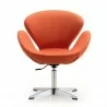 Manhattan Comfort Raspberry Orange and Polished Chrome Wool Blend Adjustable Swivel Chair - Manhattan Comfort Raspberry Orange and Polished Chrome Wool Blend Adjustable Swivel Chair