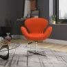 Manhattan Comfort Raspberry Orange and Polished Chrome Wool Blend Adjustable Swivel Chair - Manhattan Comfort Raspberry Orange and Polished Chrome Wool Blend Adjustable Swivel Chair