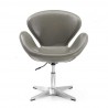 Manhattan Comfort Raspberry Pebble and Polished Chrome Faux Leather Adjustable Swivel Chair Front
