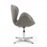 Manhattan Comfort Raspberry Pebble and Polished Chrome Faux Leather Adjustable Swivel Chair Side