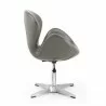 Manhattan Comfort Raspberry Pebble and Polished Chrome Faux Leather Adjustable Swivel Chair Side - Manhattan Comfort Raspberry Pebble and Polished Chrome Faux Leather Adjustable Swivel Chair Side