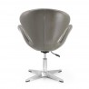 Manhattan Comfort Raspberry Pebble and Polished Chrome Faux Leather Adjustable Swivel Chair Back