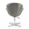 Manhattan Comfort Raspberry Pebble and Polished Chrome Faux Leather Adjustable Swivel Chair Back - Manhattan Comfort Raspberry Pebble and Polished Chrome Faux Leather Adjustable Swivel Chair Back