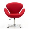 Manhattan Comfort Raspberry Red and Polished Chrome Wool Blend Adjustable Swivel Chair Front
