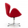 Manhattan Comfort Raspberry Red and Polished Chrome Wool Blend Adjustable Swivel Chair Side