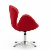 Manhattan Comfort Raspberry Red and Polished Chrome Wool Blend Adjustable Swivel Chair Side - Manhattan Comfort Raspberry Red and Polished Chrome Wool Blend Adjustable Swivel Chair Side