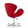 Manhattan Comfort Raspberry Red and Polished Chrome Wool Blend Adjustable Swivel Chair Back