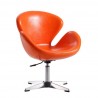 Manhattan Comfort Raspberry Tangerine and Polished Chrome Faux Leather Adjustable Swivel Chair