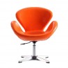 Manhattan Comfort Raspberry Tangerine and Polished Chrome Faux Leather Adjustable Swivel Chair Front
